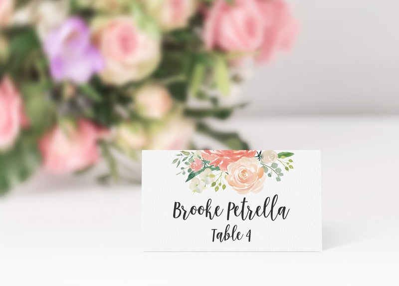Printed Party Table Place Cards for All Occasions and Events, Set of 25 (Elegant Floral) - Image 2